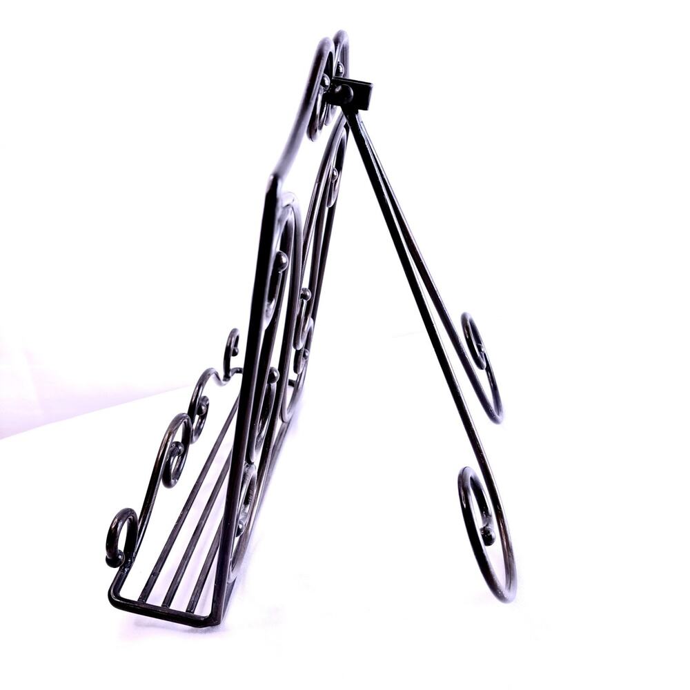Metal Coated Iron Book Stand Holder For Cookbook Plate Bible Catalogs 10”x11” - Picture 3 of 4